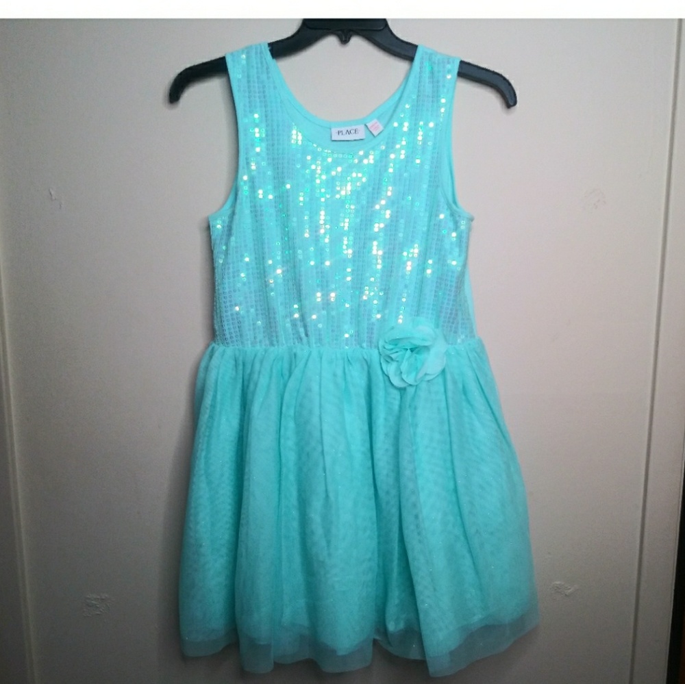 Girl Childrens place Sequin Tutu Dress with Flower